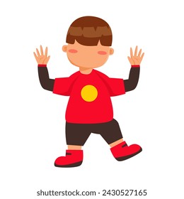 Happy kid faceless character in flat illustrations