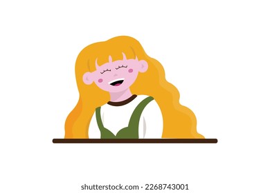A Happy Kid Girl Woman Laughing Vector Design Illustration Png