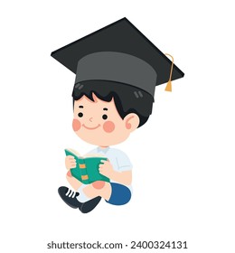 happy kid Graduated student cartoon