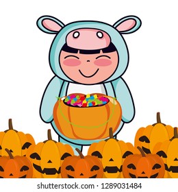Happy kid halloween