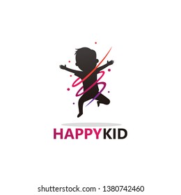 Happy Kid Logo Template Design Vector, Emblem, Design Concept, Creative Symbol, Icon