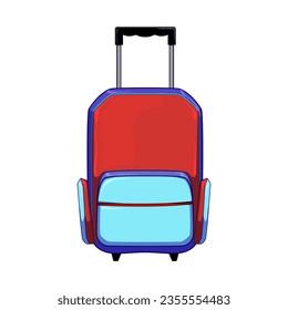 happy kid luggage cartoon. bag baggage, summer man, tourist holiday happy kid luggage sign. isolated symbol vector illustration