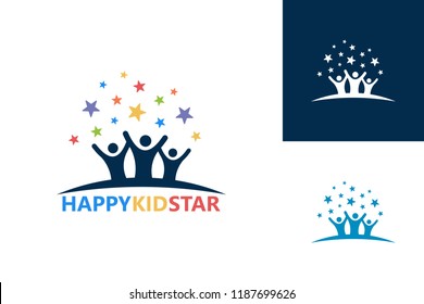 Happy Kid Star Logo Template Design Vector, Emblem, Design Concept, Creative Symbol, Icon