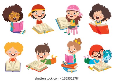 Happy Kid Studying And Learning