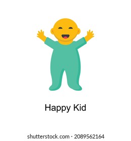 Happy Kid Vector illustration in flat style. Pediatrics symbol in EPS file.