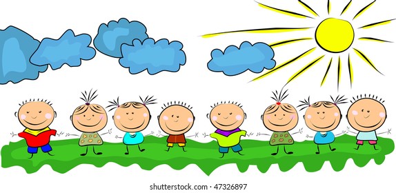 Happy Kids Stock Vector (Royalty Free) 48323347