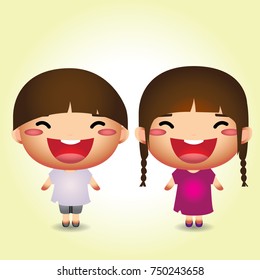 Happy Kids 3D characters