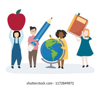 Happy Kids Back School Stock Vector (Royalty Free) 1172849872