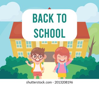 happy kids back to school background