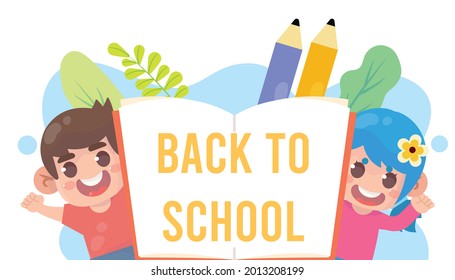 happy kids back to school background