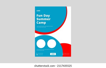 Happy Kids Camp Flyer Design. Summer Kids Camp Flyer Poster Design. Sunday Fun Day Kids Camp Poster, Leaflet Design.