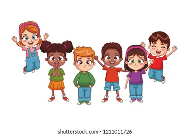 Happy Kids Cartoon Stock Vector (Royalty Free) 1211011726 | Shutterstock