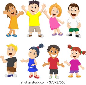Happy kids cartoon