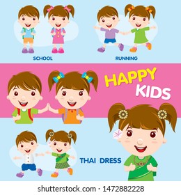 Happy Kids cartoon character design