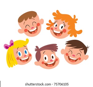 Happy kids faces