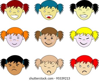 Happy kids faces