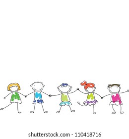 happy kids hand in hand?sample text for you