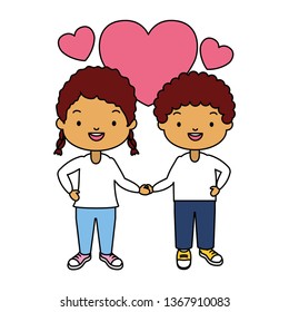 happy kids with hearts
