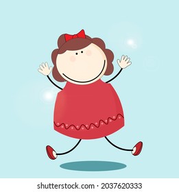  happy kids jumping illustration vector

