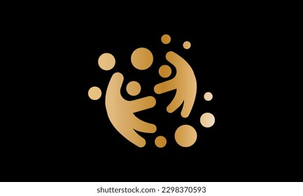 Happy Kids logo abstract family concept vector template