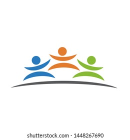 Happy kids logo concept vector illustration icon design
