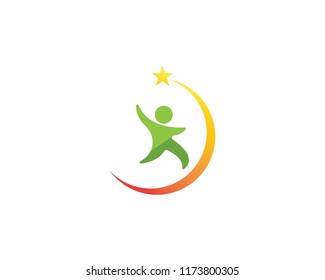Happy kids logo vector illustration