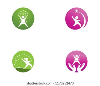 Happy kids logovector template