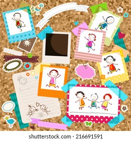 happy kids and photo frames