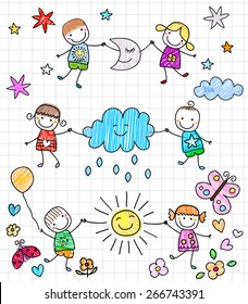 happy kids playing
