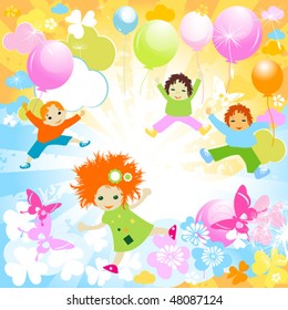 happy kids playing