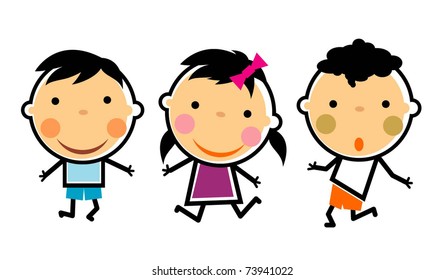 happy kids playing