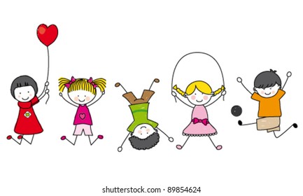 happy kids playing