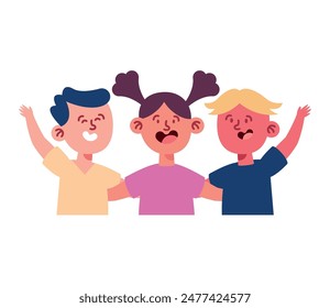 happy kids siblings day isolated