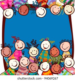 happy kids with smiling faces