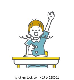 happy kids studying at school