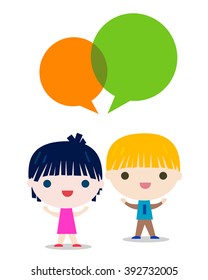 happy kids talking