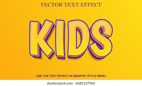 happy kids text effect vector editable