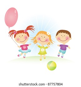 Happy kids. Vector illustration