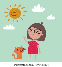 Happy kids vector print