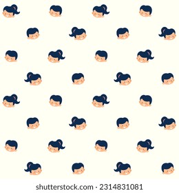 Happy Kids Vector Seamless Pattern