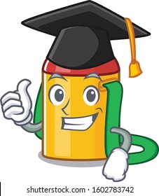 happy kids water bottle Scroll wearing a black Graduation hat