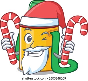 Happy kids water bottle Scroll Cartoon character in Santa with candy