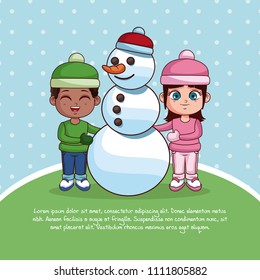 Happy kids in winter