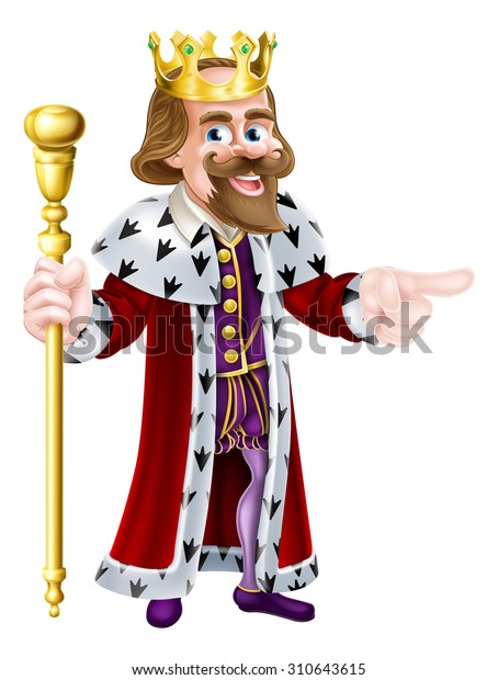 Happy King Cartoon Character Wearing Crown Stock Vector (Royalty Free ...