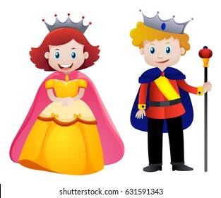 Happy king and queen illustration