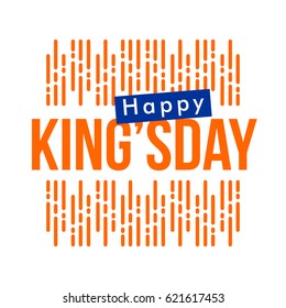 Happy King's Day Logo Vector Template