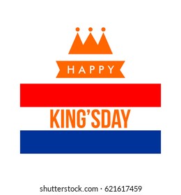 Happy King's Day Logo Vector Template