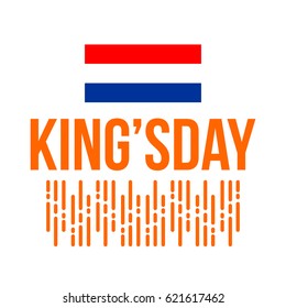 Happy King's Day Logo Vector Template