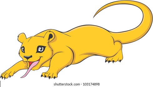 Happy Kinkajou Cartoon