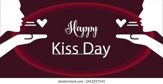Happy Kiss Day Beautiful Text illustration Design